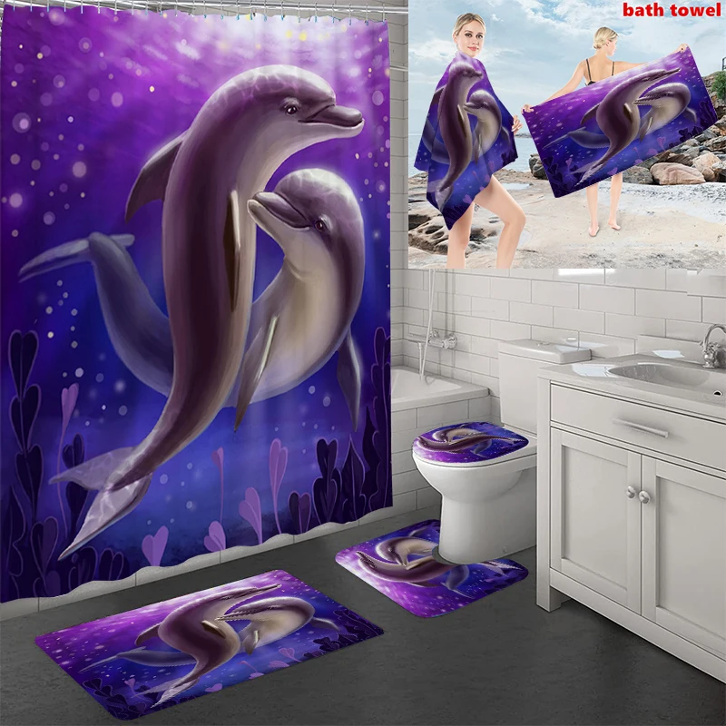 Highly Absorbent Soft Bath Towels Toilet Lid Cover Non-slip Rug Mat