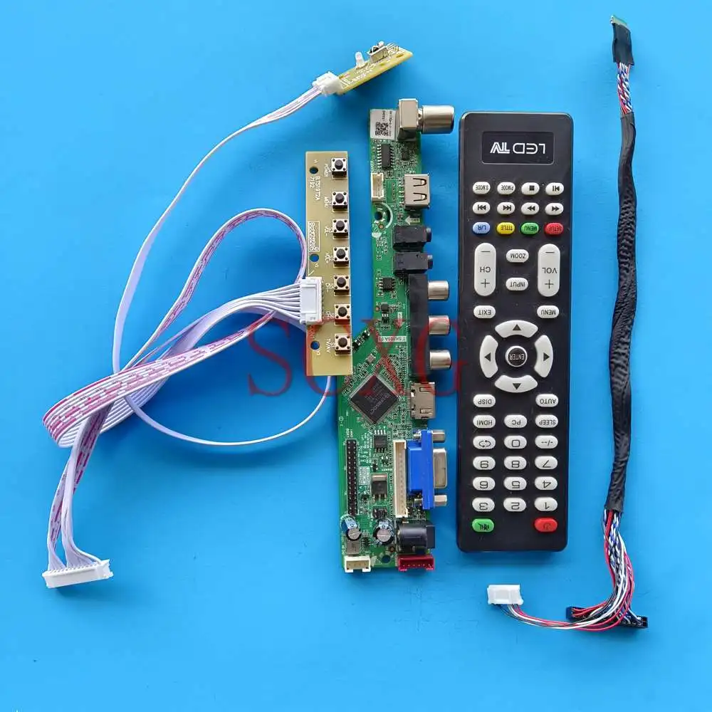 

Плата контроллера LP156WH2-TLAA, ЖК-драйвер, 1366, 768, 40 контактов, LVDS, аналоговый ТВ-сигнал, USB, HDMI, совместим с VGA, AV, светодиодный светодиодная матрица