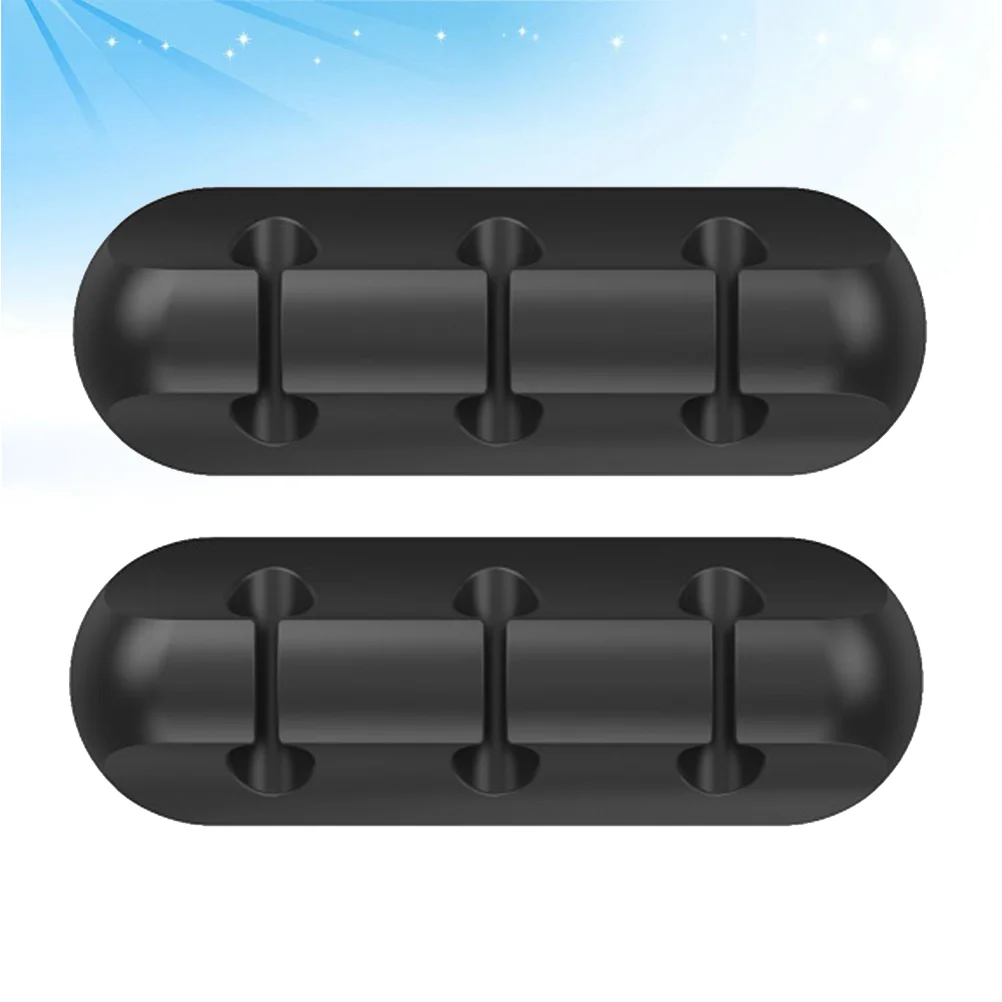 

2pcs Practical Wire Management Holders Silicone Cable Holder Clips Rubber Adhesive Cord Hooks for Office