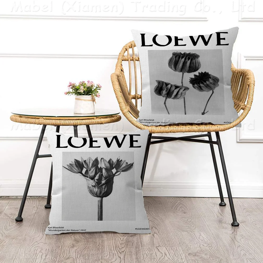 Современная черно-белая подушка с растениями подарок украшение для дома и офиса