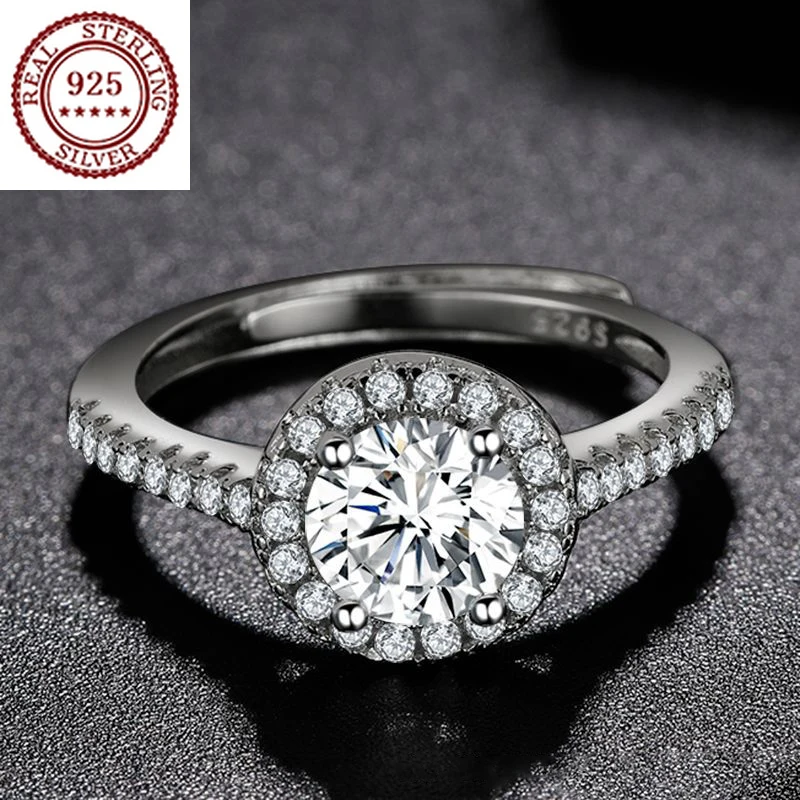 

Fashion S925 Silver Platinum Plated Ferris Wheel Moissanite Ring Micro-inlaid Multy Diamond Glittering Gorgeous Wedding Jewelry