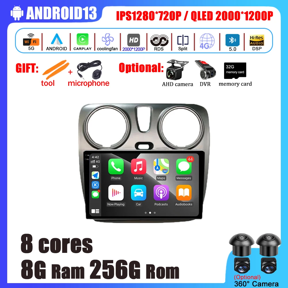 

Autoradio Multimedia Car Radio Video Player For Renault Lodgy 2021 Dokker 2012 - 2020 Android 13 Car Accessories Navigation GPS