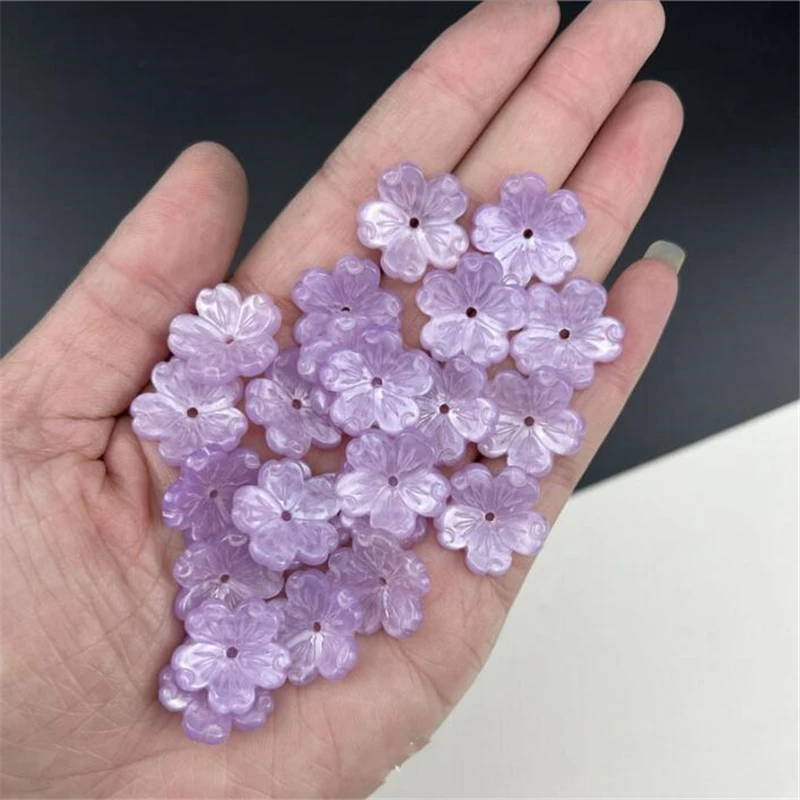 New Retro Acetic Acid 18MM Flower Beads Torus Petals Spacer Beads Charm Connectors Diy Hair Jewelry Making Resin Acessories