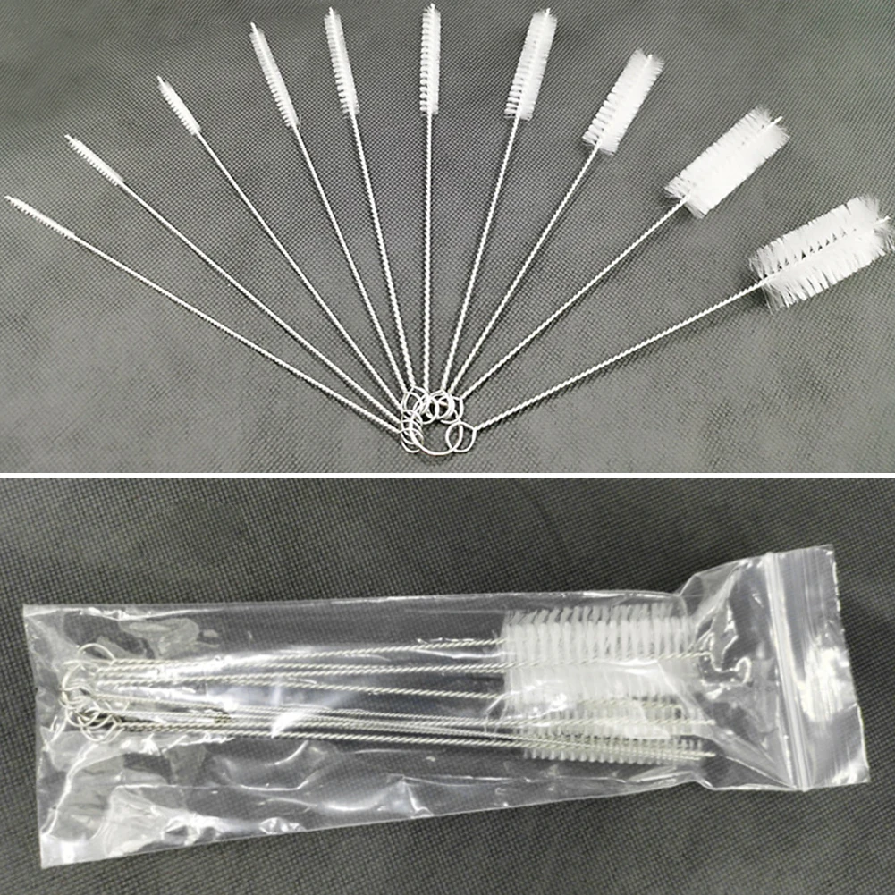 10 шт. многоразовые щетки для чистки бутылок с ручкой из нержавеющей стали набор