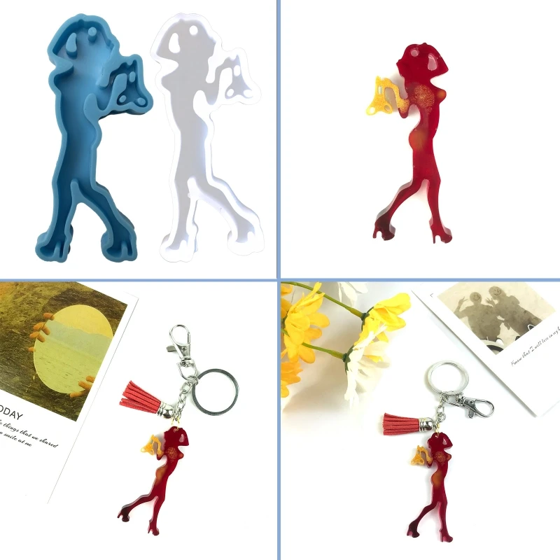 

Женский брелок для ключей с УФ-кристаллом и эпоксидной смолой