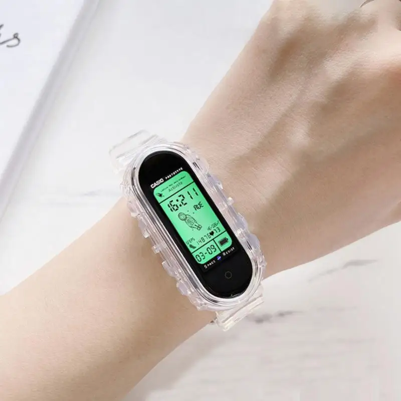 Фото Ремешок для Xiaomi Mi Band 7/6/5/4/3, прозрачный сменный Браслет для Xiaomi Mi Band 7/6/5/4/3 №4