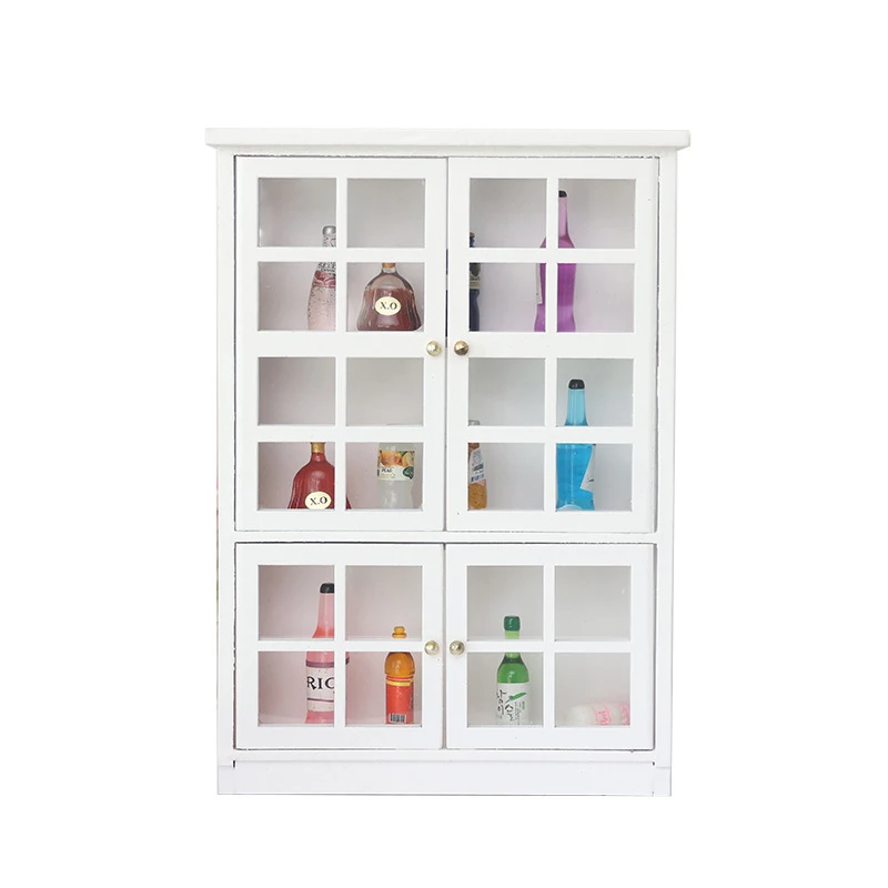 

1PC 1:12 Miniature Closet Book Cabinet Shelf Legs Cupboard Model Dollhouse Furniture Decor DIY Toys