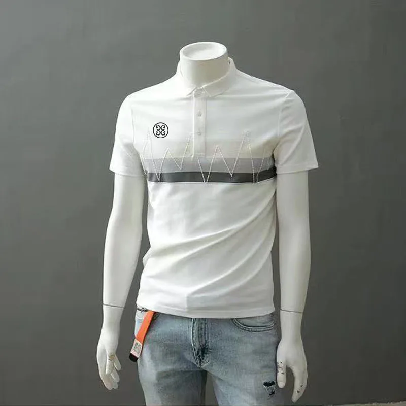 Embroidery Golf Shirts for Men Golf Clothing Summer Men's Golf Polo T-shirt Comfortable Breathable Tops Short Sleeves Golf Wear