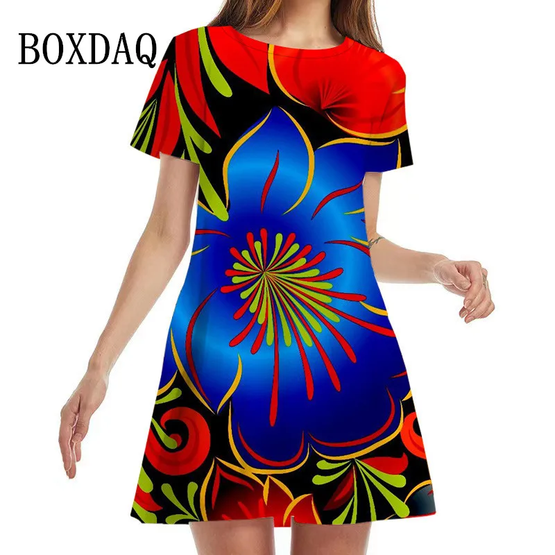 

Женское мини-платье с принтом, свободное Повседневное платье большого размера в стиле хип-хоп с коротким рукавом, одежда на лето, 2023