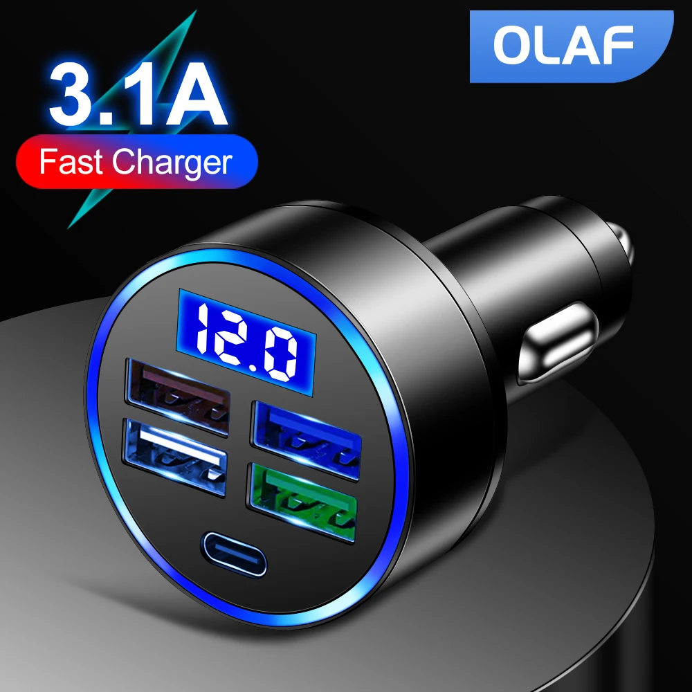Автомобильное зарядное устройство OLAF с 4USB-портами и 1 USB-портом
