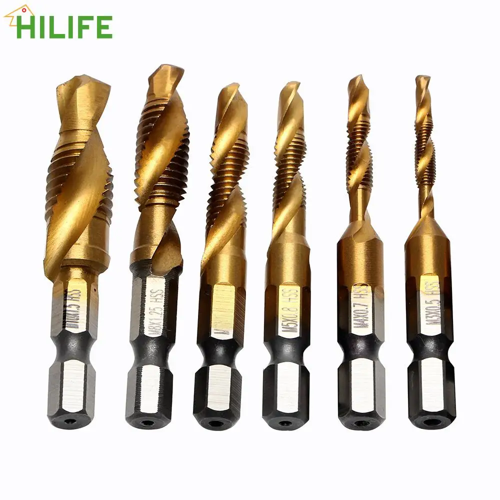 

DIYWORK Tap Drill Drill Bits Thread Metric Plug High Speed Steels M3 M4 M5 M6 M8 M10 Hand Tools Spiral Point HSS Screw 6pcs/set
