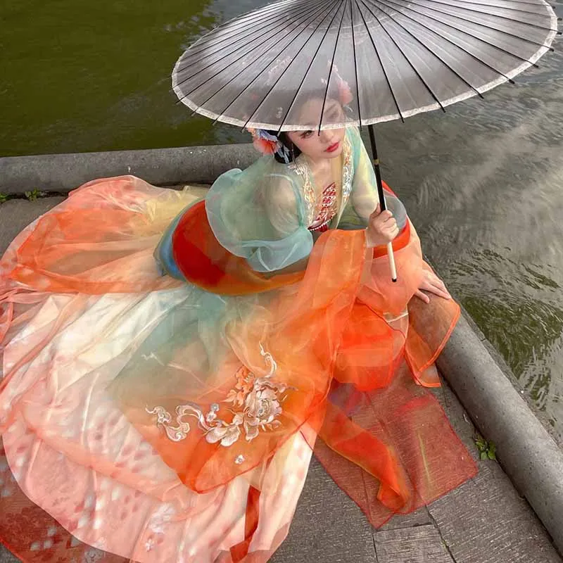 Женское традиционное китайское платье Hanfu с вышивкой Женский карнавальный