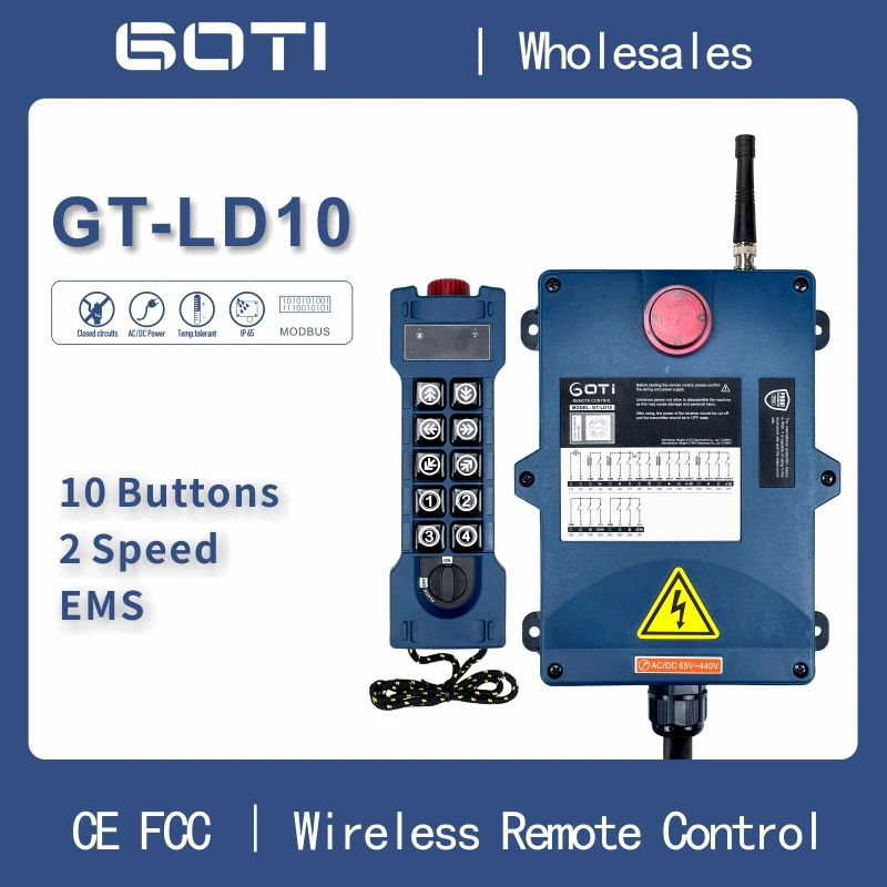 

Industrial Remote Control 10 Buttons 2 Speed GT-LD10 18-440V f24 10d Alternative Truck Hoist Crane