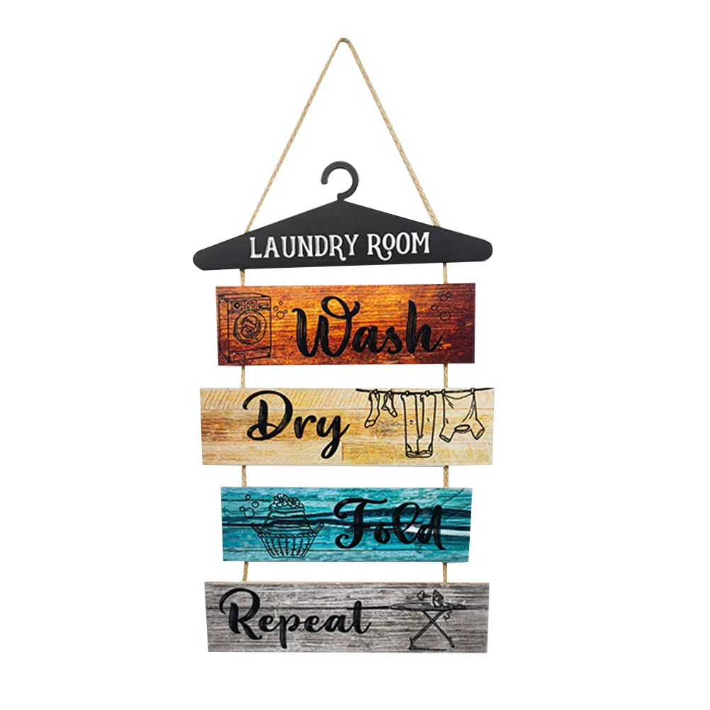 

Laundry Room Wooden Sign Hanging Decorative Board Wall Ornament Decoration Vintage Home
