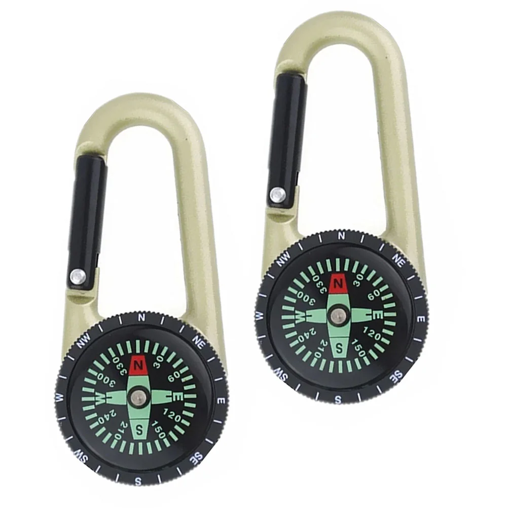 

2Pcs Quick Release Compass Carabiner Hiking Mini Compass Hanging Compass Keychain