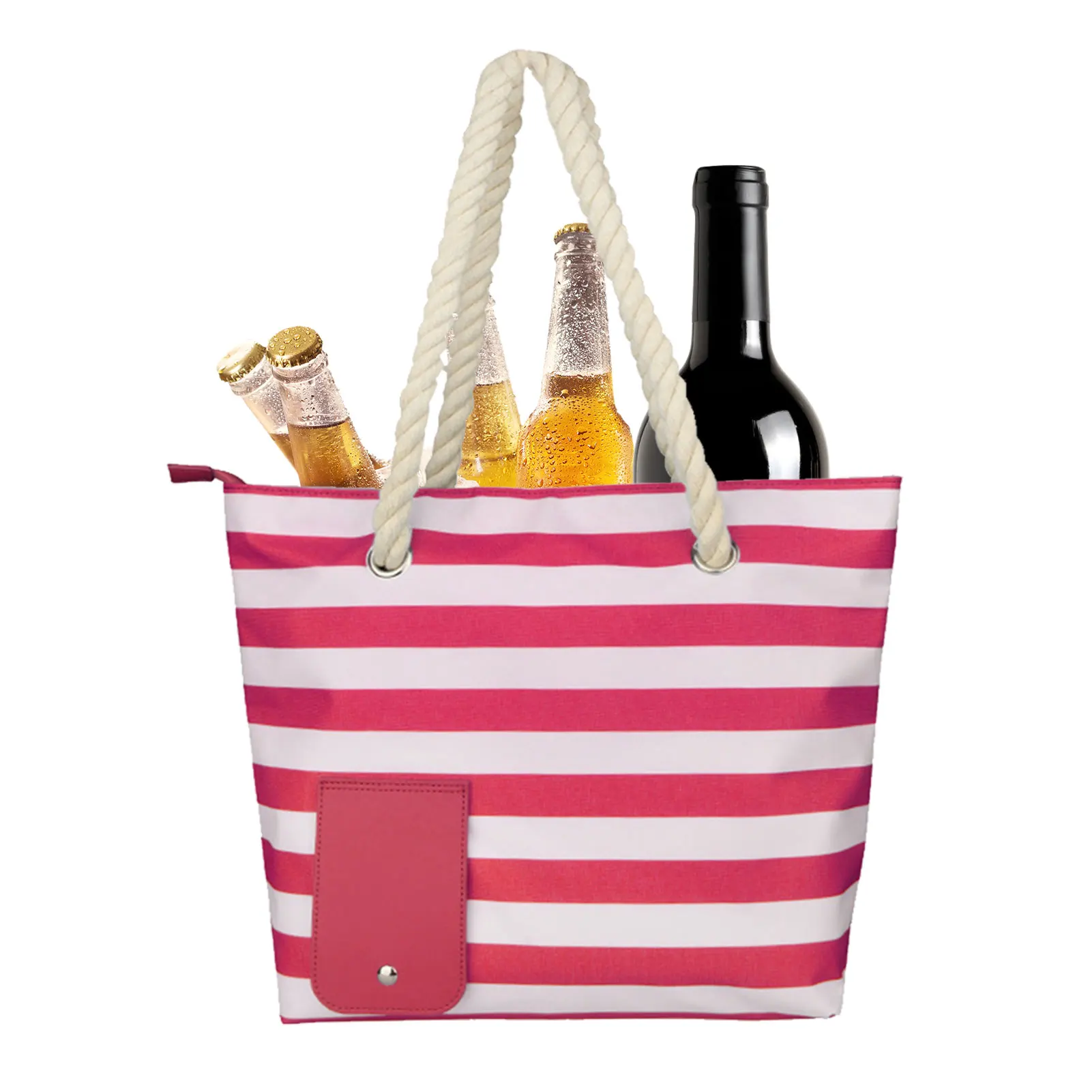 

Пляжный винный кошелек/сумка-тоут с винным мешочком, сумка для вина с мягким термоотделением и носиком для напитков, вместительная сумка-то...