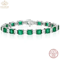 wuiha real 925 sterling silver 3ex vvs emerald ruby synthetic moissanite charm bracelets for women vintage jewelry drop shipping