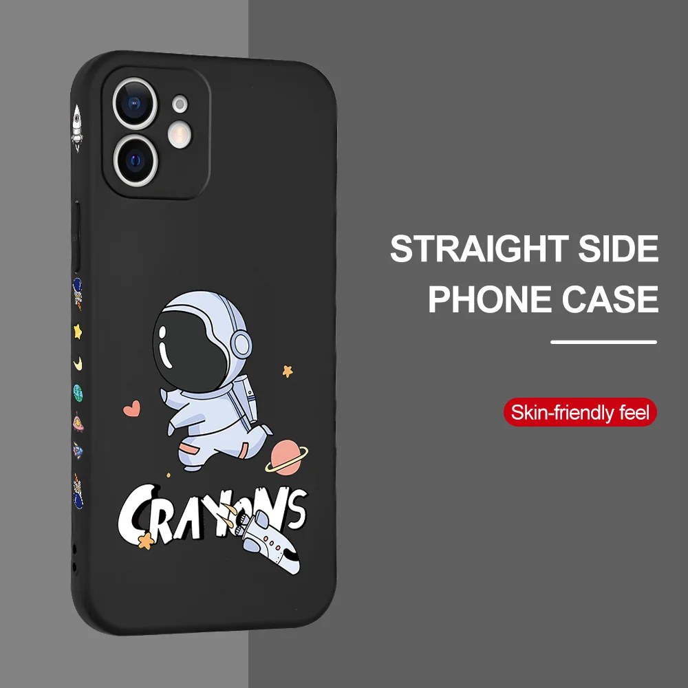 

For Iphone 11 13 12 Pro Max Phone Case Cartoon Astronaut Soft Silicone Phone Cover Funda For Iphone XS MAX XR X 7 8 6S 6 Plus SE