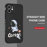 for iphone 11 13 12 pro max phone case cartoon astronaut soft silicone phone cover funda for iphone xs max xr x 7 8 6s 6 plus se