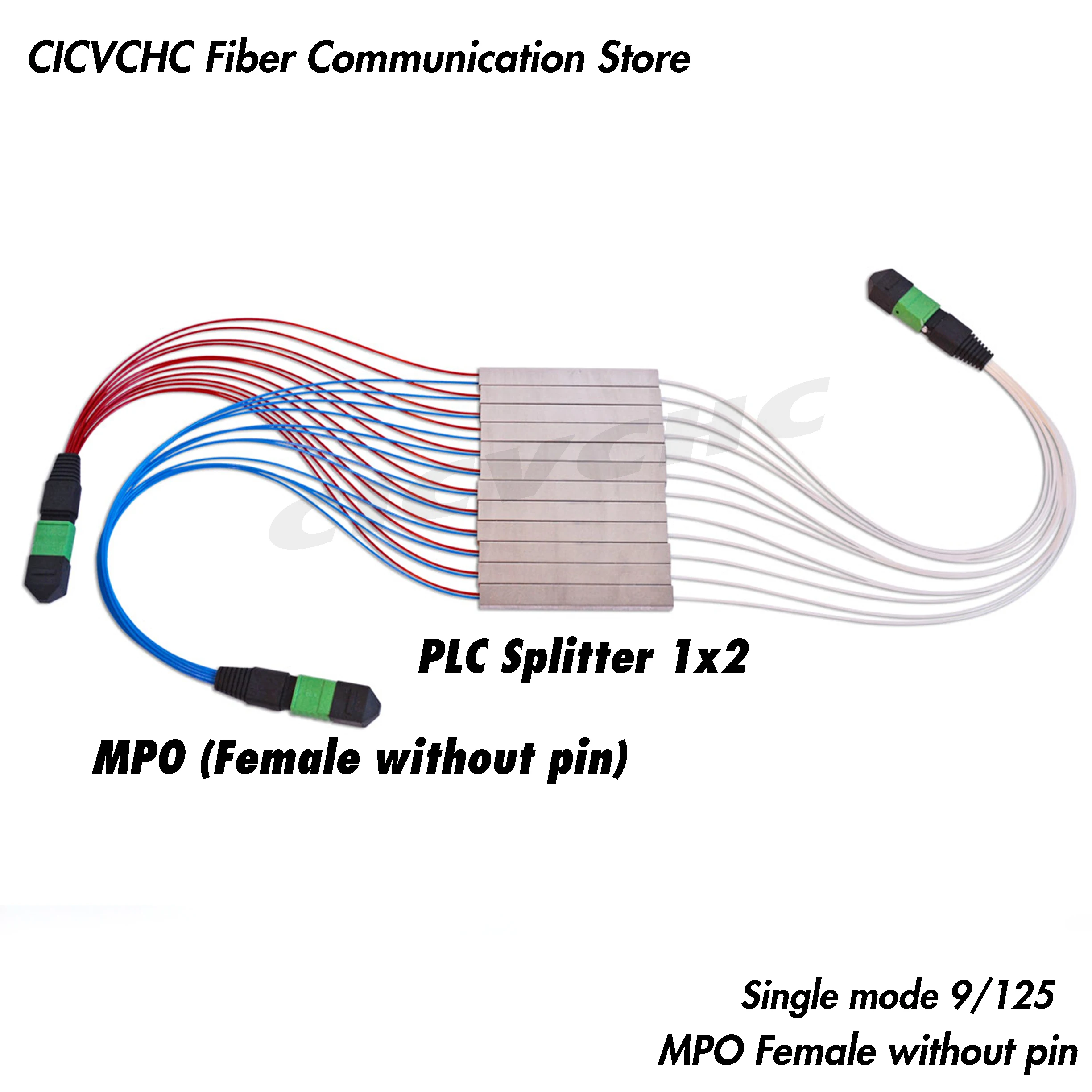 MPO Splitter Cables 12 Fibers for Network Monitoring with SM, MPO/APC-MPOAPC-PLC1x2-0.5m