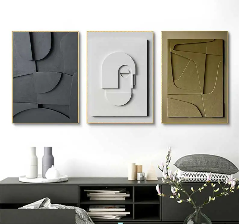 Абстрактная геометрическая картина на холсте 3D эффект набор