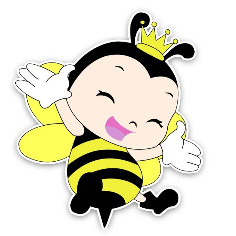 

Personality Interesting Happy Honeybee PrincessCar Sticker Waterproof Exterior Motorcycle Interesting Decal PVC 18x15cm