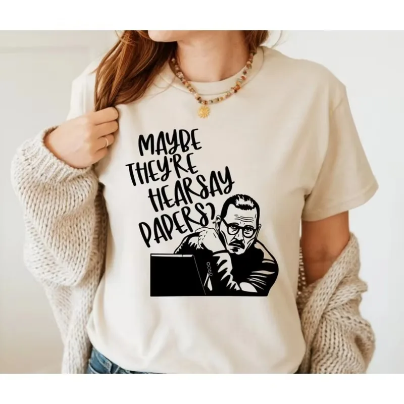 Фото Может быть, они — Mr Hearsay Papers Tee Justice For Shirt. Модные рубашки. Джонни Депп. №1