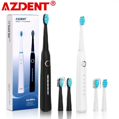 Зубная щетка AZDENT аккумуляторная электрическая, 5 режимов, USB