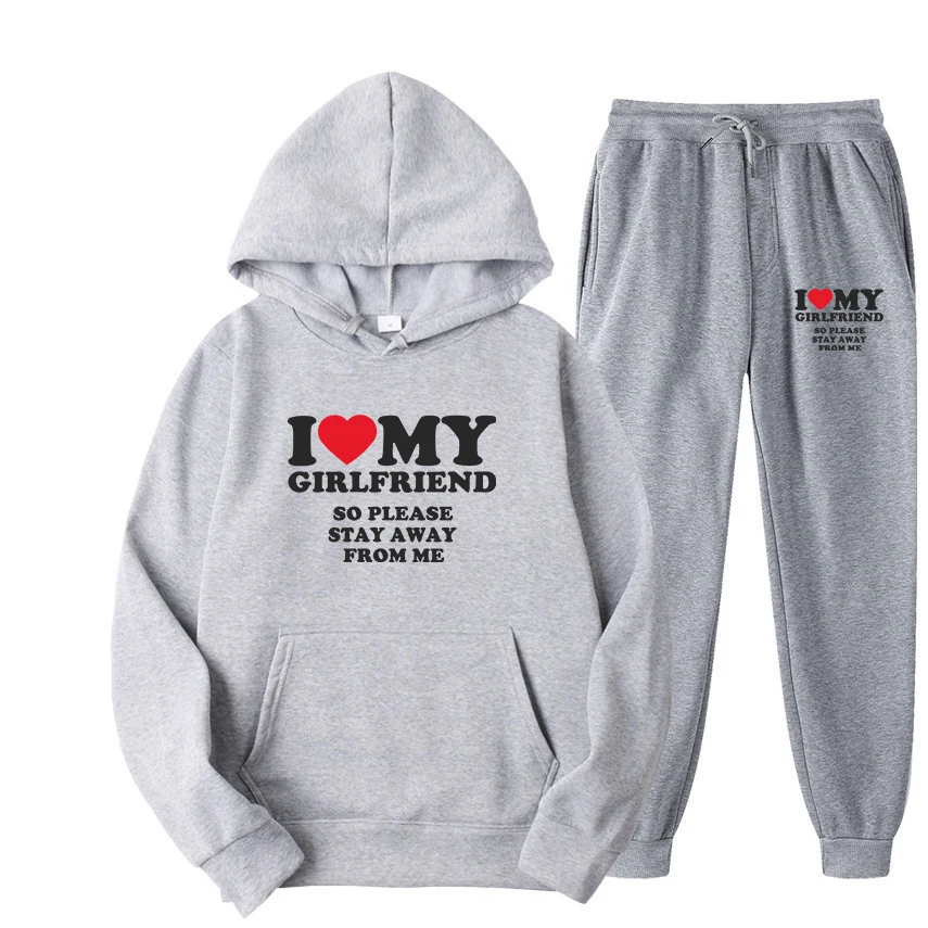 Sweater Set I Love My Girlfriend Shirt So Please Stay Away From Me Funny Bf Gf Sayings Quote Valentine Men Women Prints Hoodies images - 6
