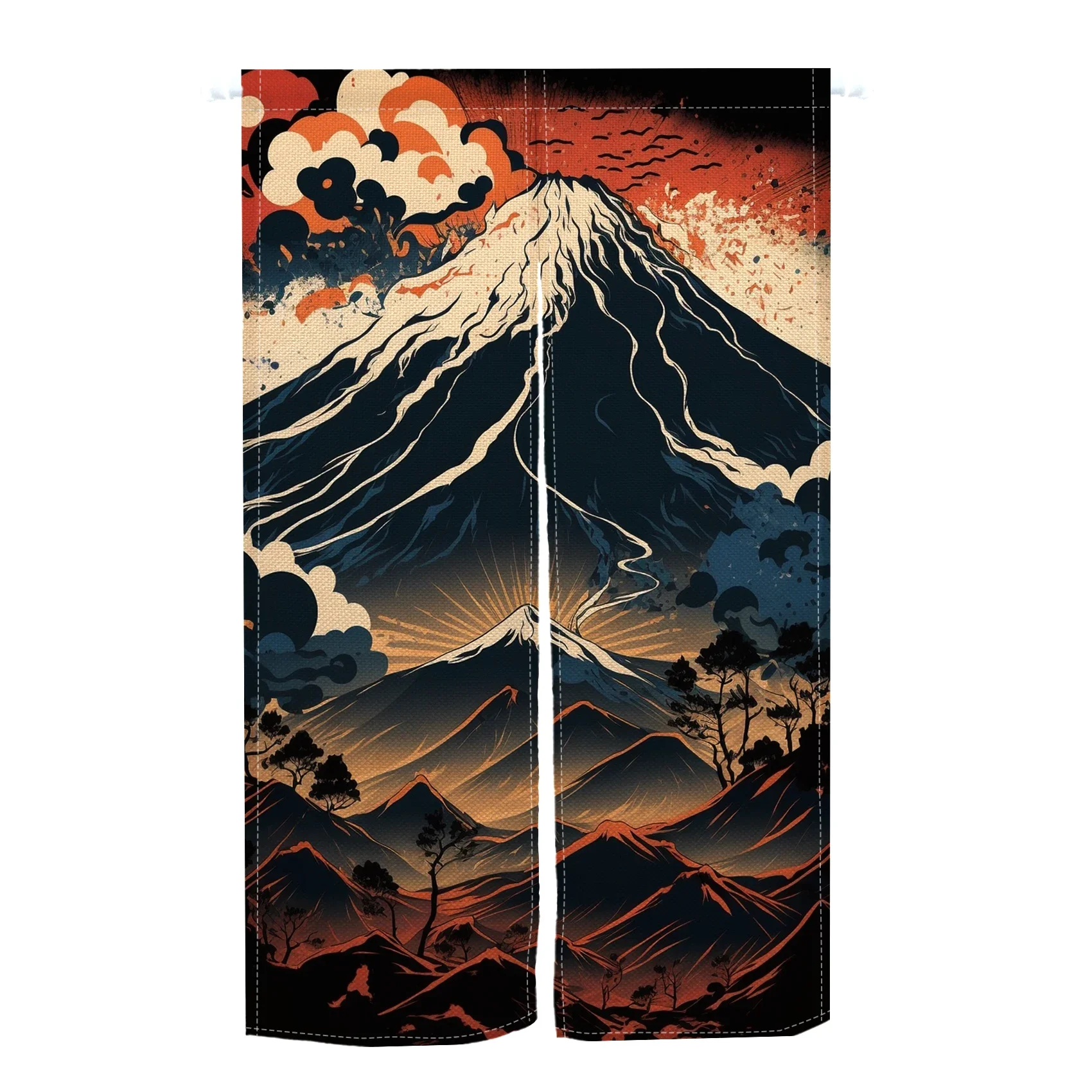 

Японские шторы Noren, гора Фудзи, лен