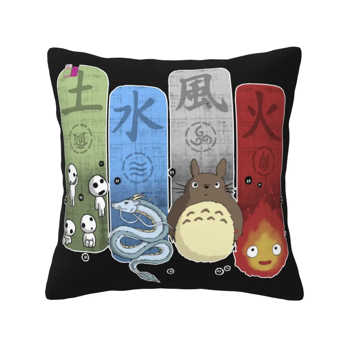 

Princess Mononoke Ghibli Elemental Pillowcase Cushion Cover Decoration Throw Pillow Case Cover for Bed Double-sided Printed