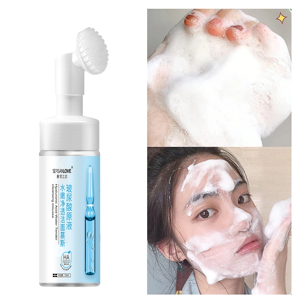 

Hyaluronic Acid Anti Acne Facial Cleanser Massag Amino Acid Bubble Makeup Remover Purify Pores Oil Control Face Wash Skin Care