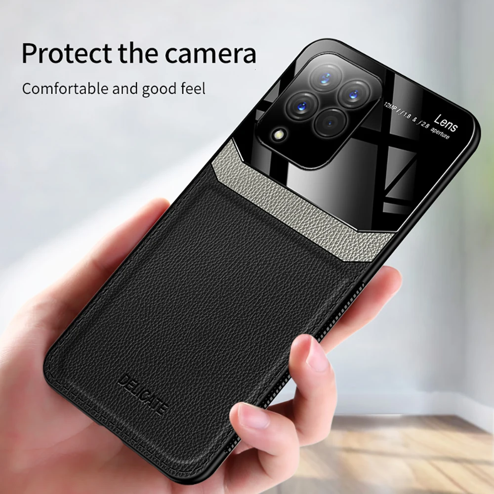 Leather Glossy Pixleglass Phone Cover Case For Samsung Galaxy M53 5G Sumsung M 53 2022 SM-M536B/DS 6.7&quot Shockproof Bumper Fundas