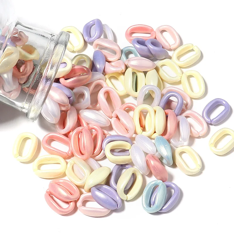 

50pcs/lot Acrylic Macaron Mixed Color Chain Link Accessories To Make Diy Handmade Bracelet Necklace Jewelry Handicraft