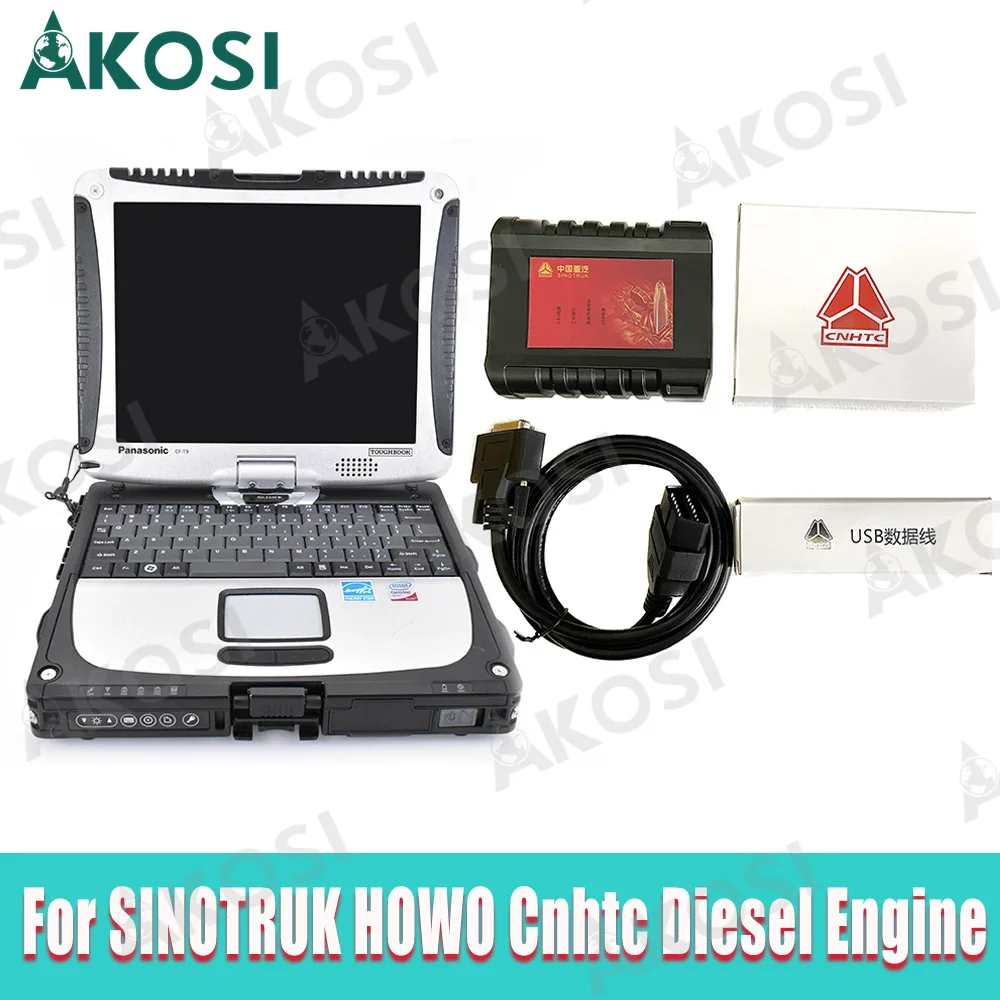 

Heavy Duty Diesel Engine Diagnostic Tool For HOWO SINOTRUK Cnhtc Chinese Truck Diagnostic Tool and CF19 laptop
