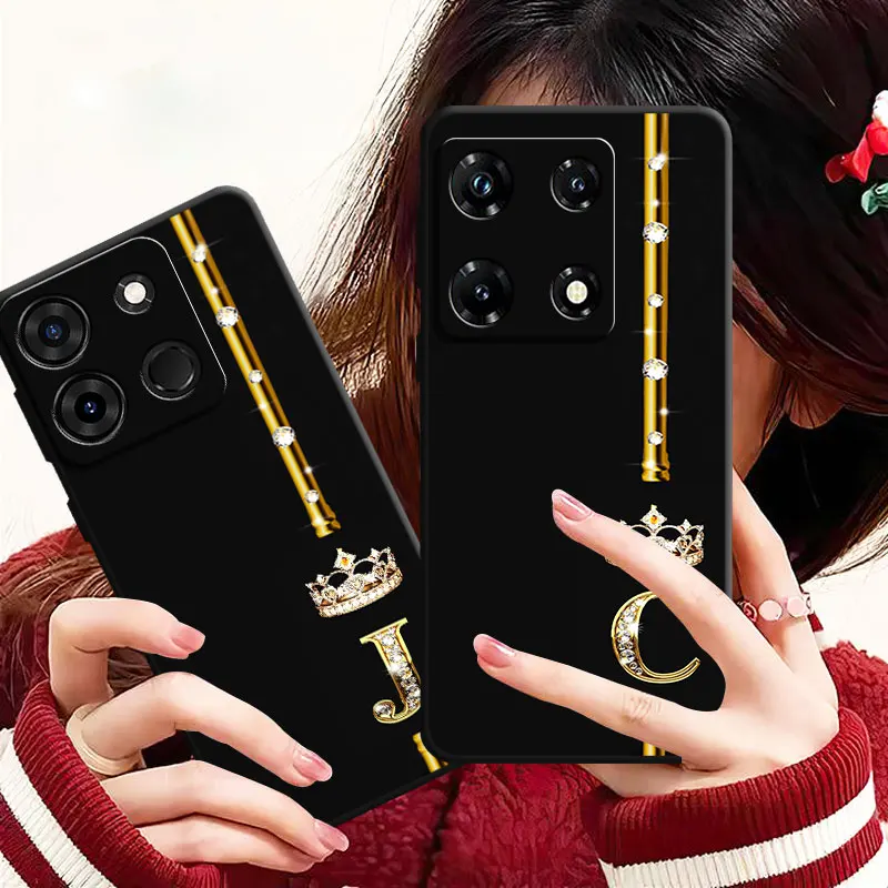 Фото Чехол для телефона Infinix GT 20 HOT 30 30i 40i 50 60 NOTE 50 50S 50X SMART 7 8 9 10 HD PRO PLUS, мягкий чехол с буквами A S C G J K №2