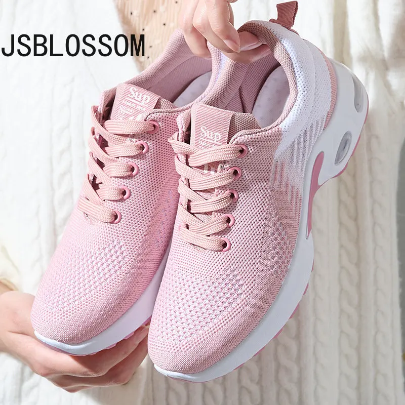 

Women's Fashion Air Cushion Sports Running Flat Soft Bottom Sneaker Mesh Breathable Casual Shoes for Women 2023zapatillas Mujer