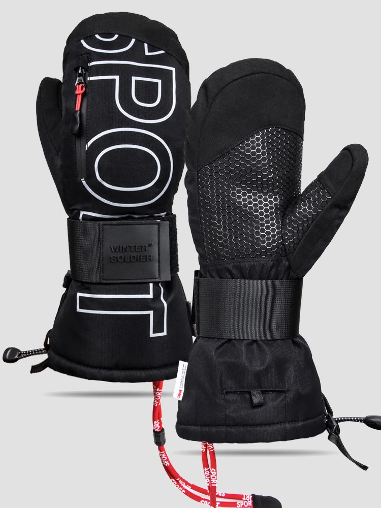 

Лыжные перчатки для одной доски профессионально вырезаны, скользкие, водонепроницаемые, износостойкие, ветрозащитные, плюшевые и теплые перчатки для рук