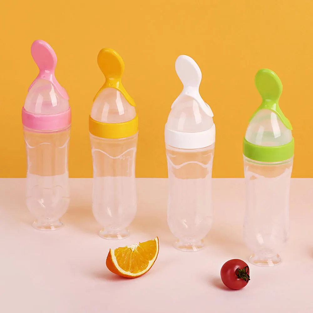

Feeding Spoon For Baby Silicone Dropper Bottle Feeder Toddler Feed Medicine Tools Infant Rice Paste Kids Liquid Squeezing Spoons