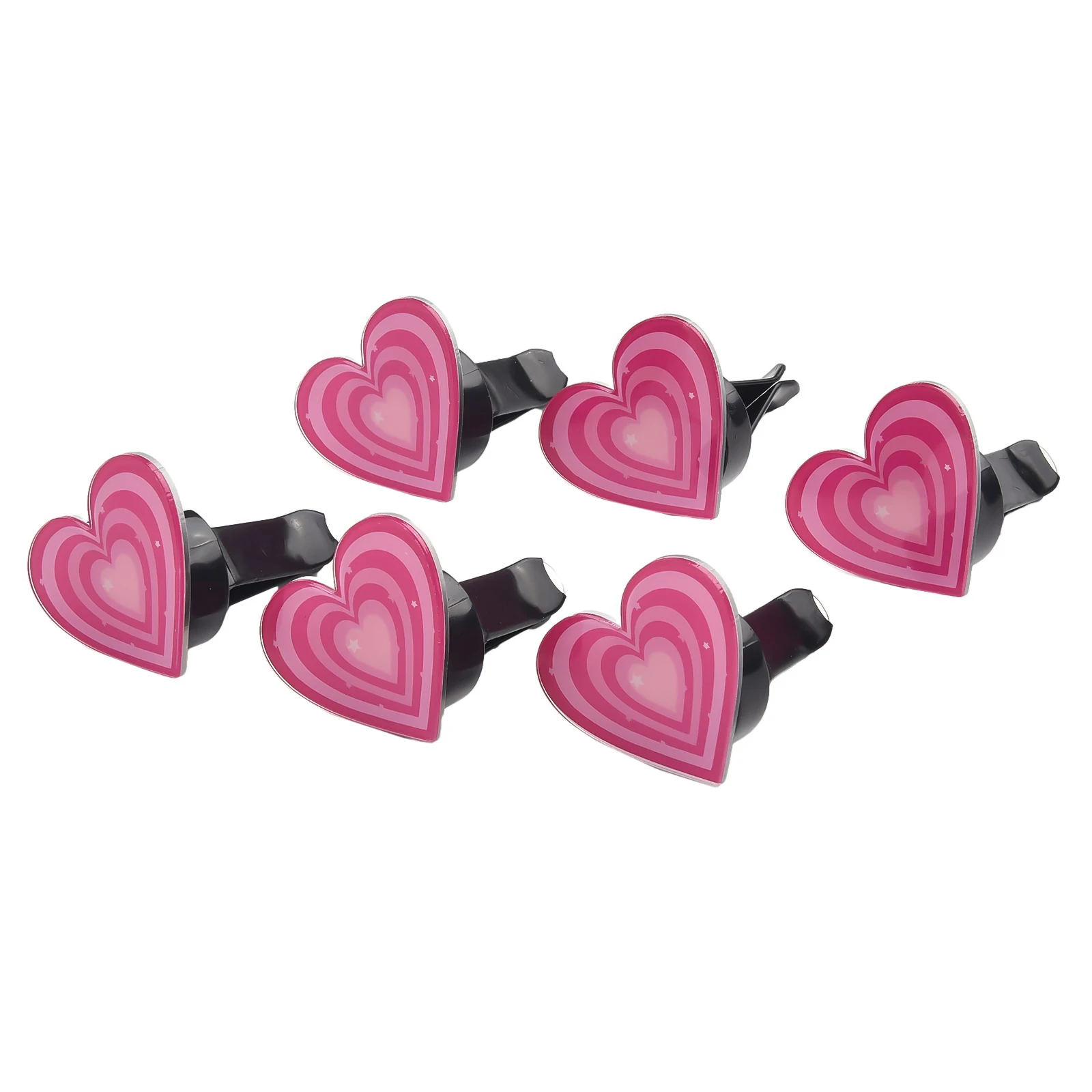 

6PCS Car Air Freshener Vent Heart Clips For Women Plastic Rose Red Clips Decoration Automobiles Interior Ornaments