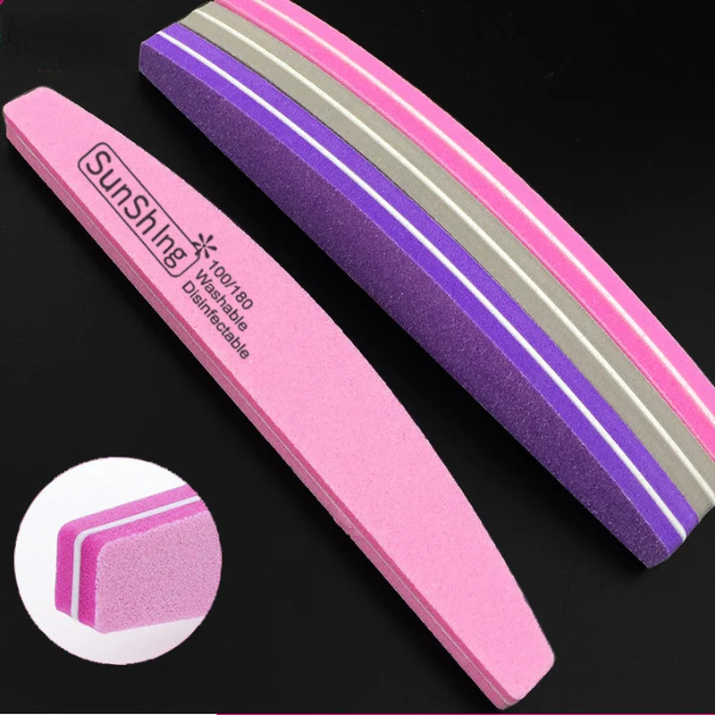 

Nail Tool Sponge Wipe Strip Nail File Polishing Strip Half-moon Washed Sand Strip High Elastic Cotton Sponge