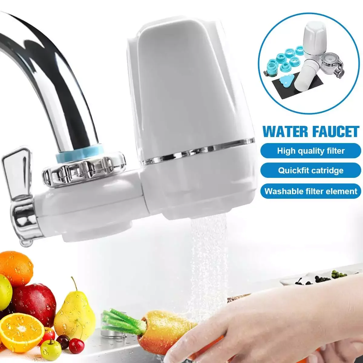 

Tap Water Purifier Kitchen Faucet Washable Ceramic Percolator Mini Water Filter Filtro Rust Bacteria Removal Replacement Filter
