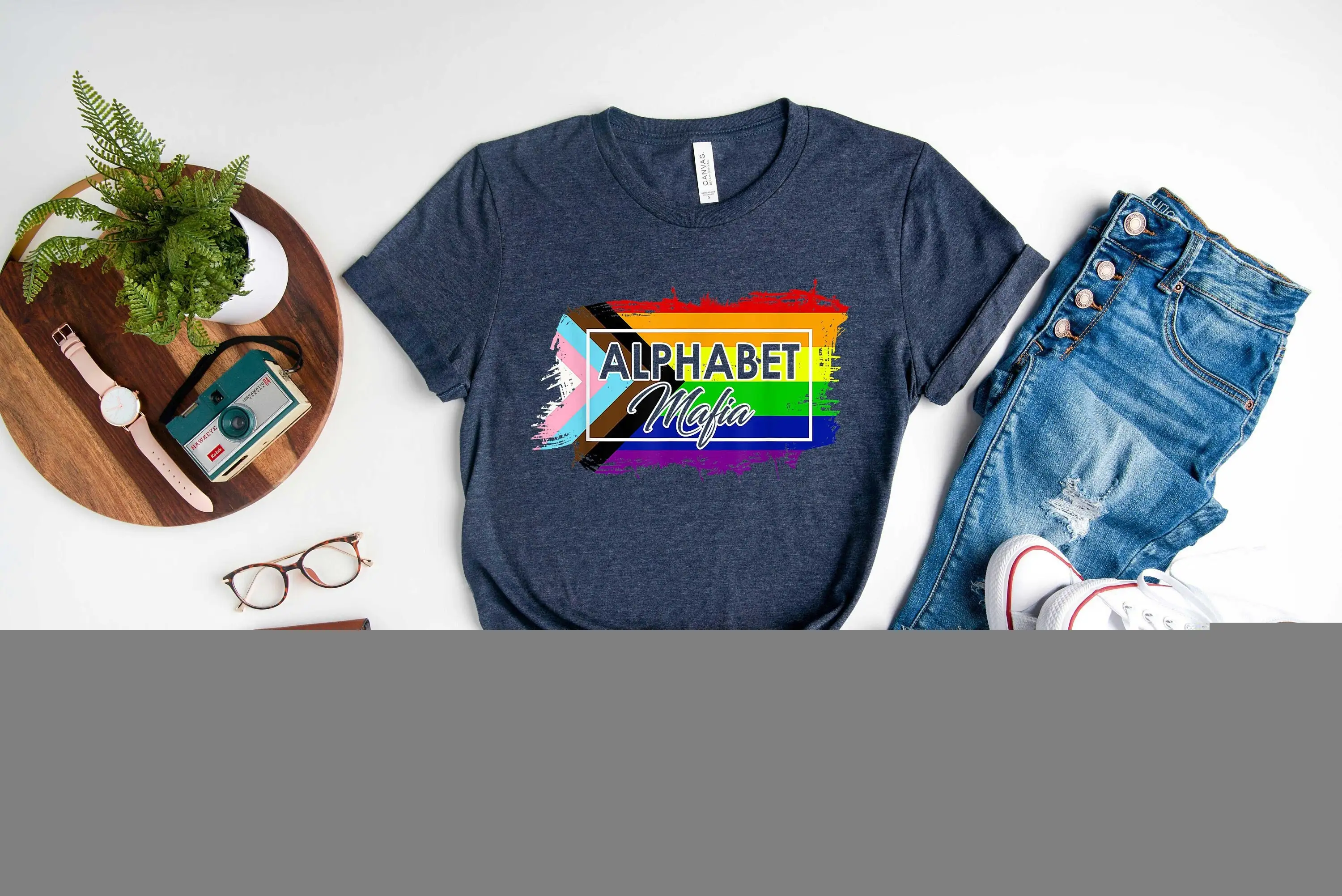 Футболка с флагом ЛГБТК и алфавитом мафии гордость гей тонкий милый день