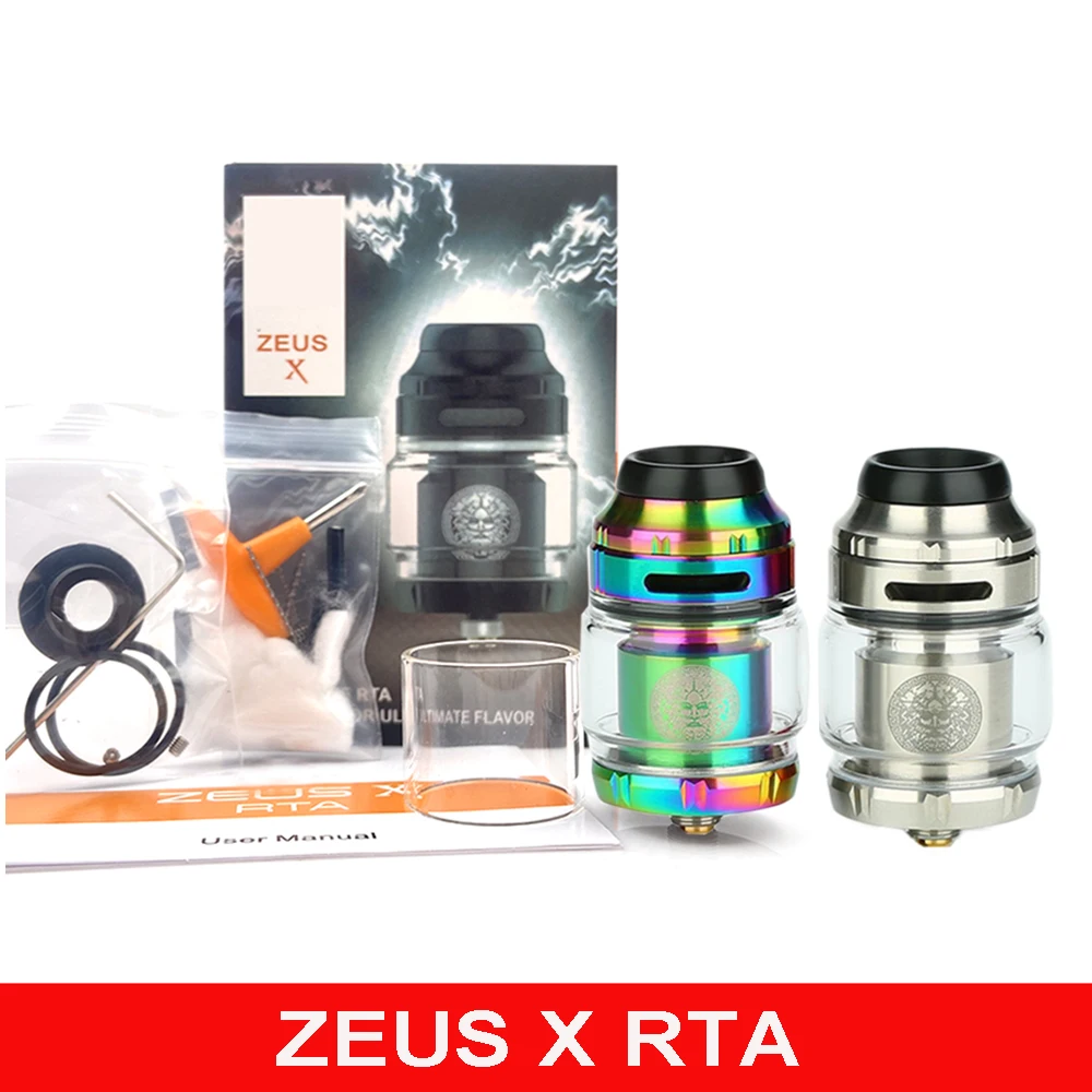 

Zeus X RTA 25mm Atomizer 4.5ml Tank with Clapton Coil Cotton 810 Delrin Drip Tip Airflow Leakproof for 510 Thread Mod