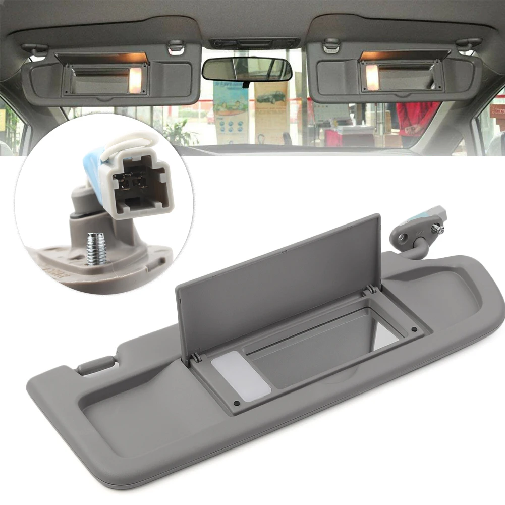 Car Front Right Sun Visor Sun Shade Sunproof For Honda Civic Coupe / Sedan 2006 2007 2008 2009 2010 2011 DX LX EX Dark Grey