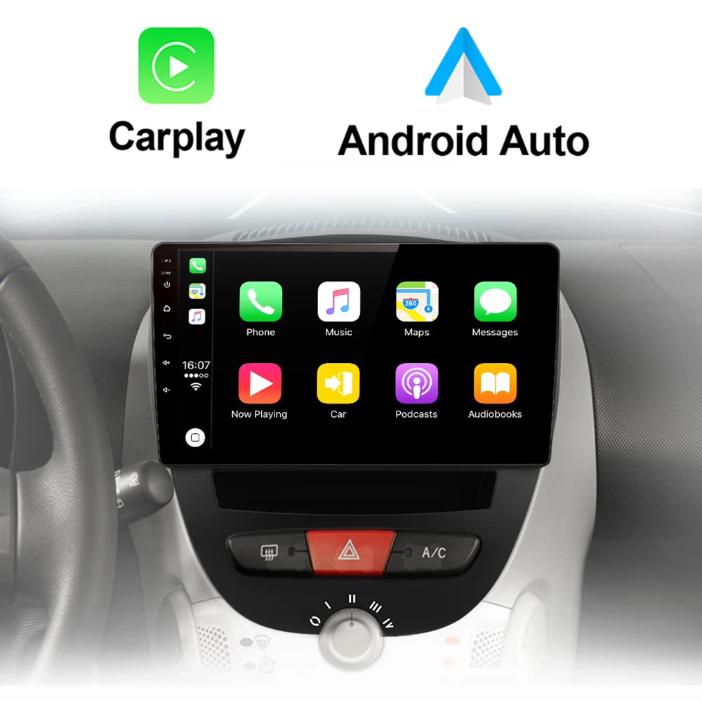 Android 10 для Peugeot 107 Citroen C1 Toyota Aygo 2005 - 2014 Автомагнитола мультимедийные видеоплееры
