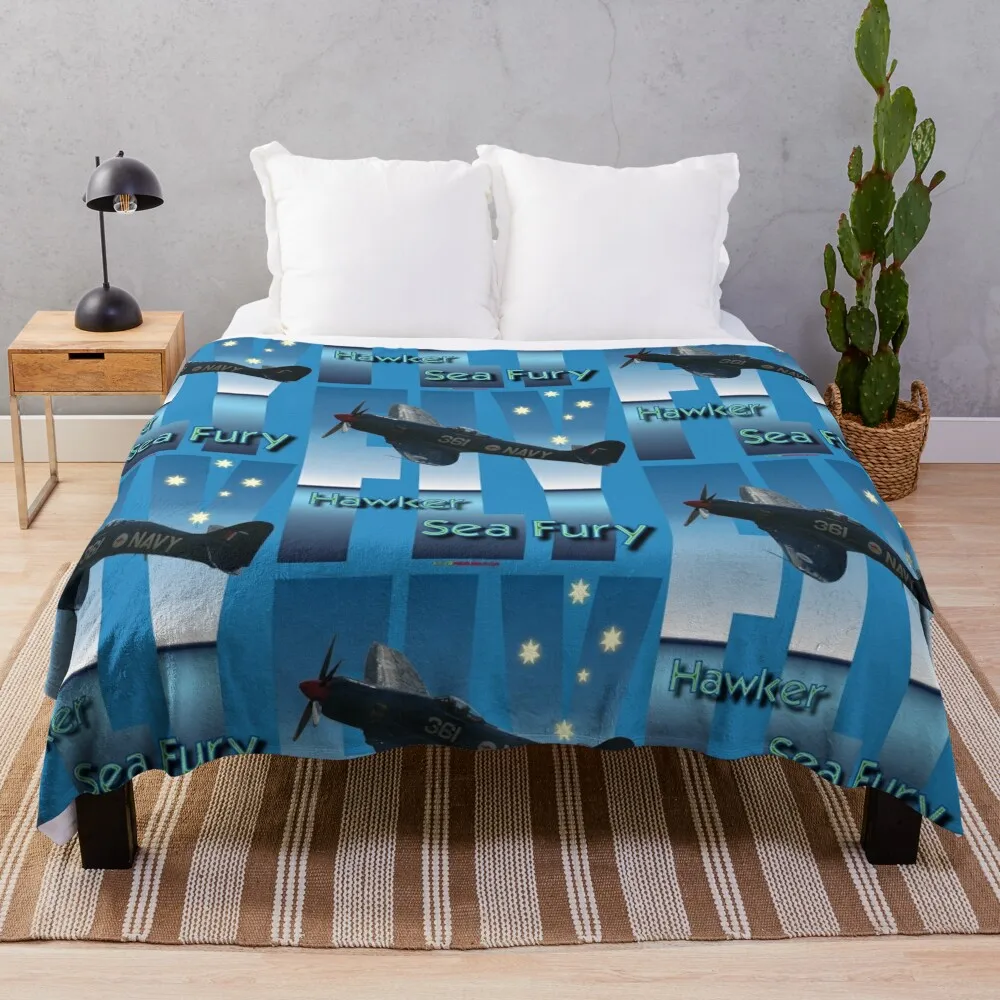 Fly Design - Hawker Sea Fury VH-SFW Австралия 20111119 Одеяло для малышей гигантский диван лохматые