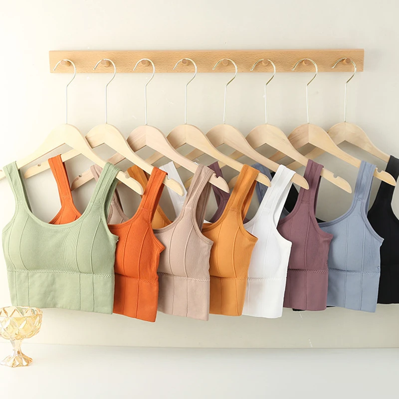 Женский спортивный бюстгальтер для йоги бесшовный фитнеса с глубоким U-образным