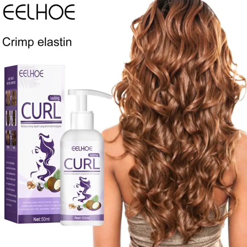 

EEIHOE Afro-Curly Hair Styling Cream Moisturizing Curly Elastin Hair Care No-Wash Quick-Drying Smooth Nourish Hair Care Cream