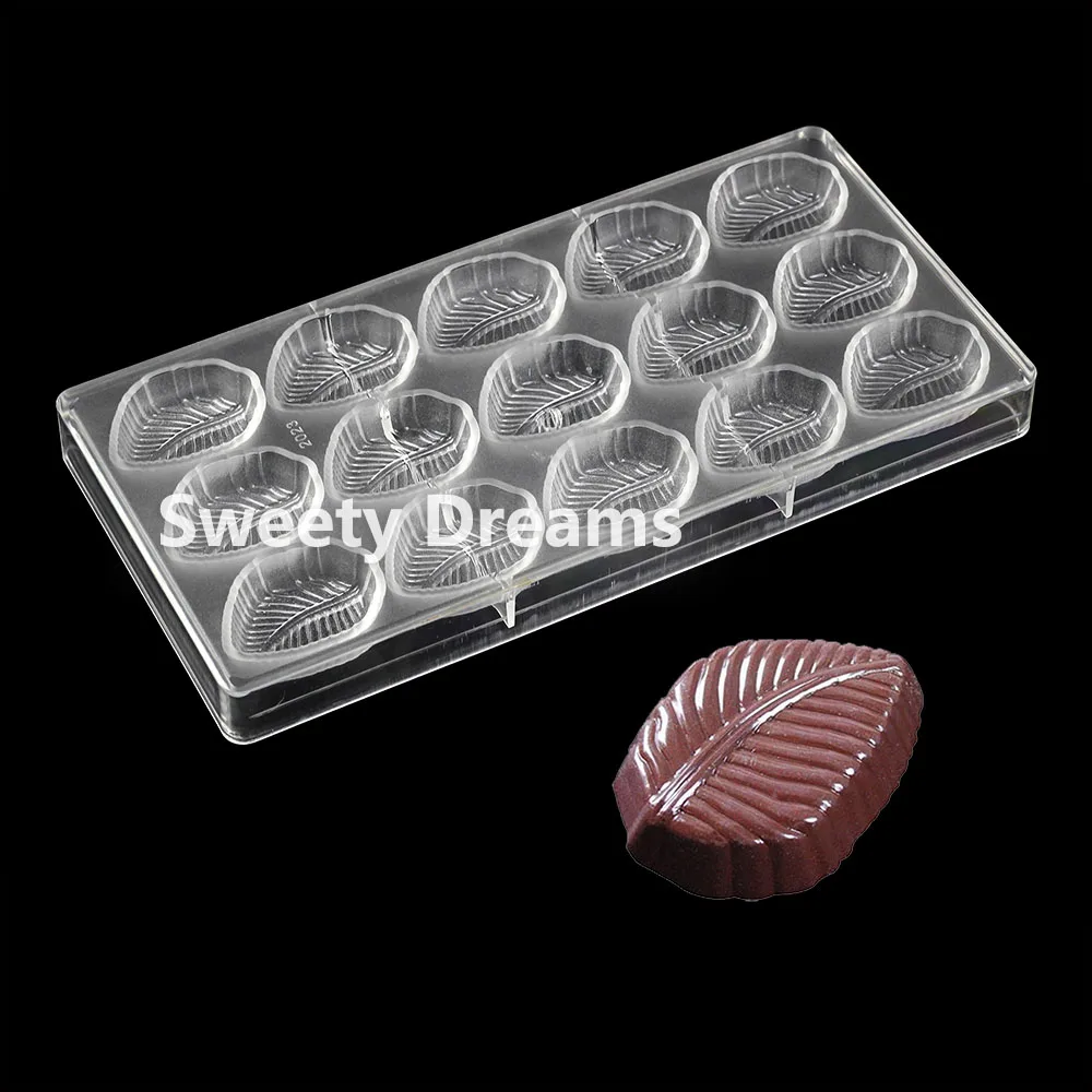

3D Leaves Shaped Polycarbonate Chocolate Mold For Baking Pastry BonBon Candy Mould Confectionery Tool Bakeware